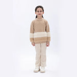 Light Beige Casual Solid Pants for Girls Image