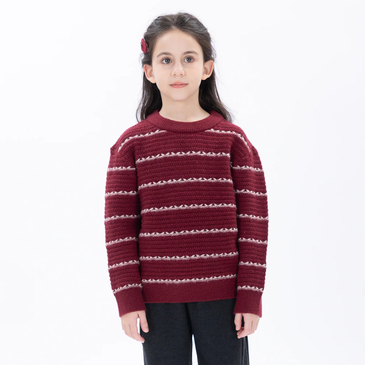 Casual Striped Sweater for Girls Image