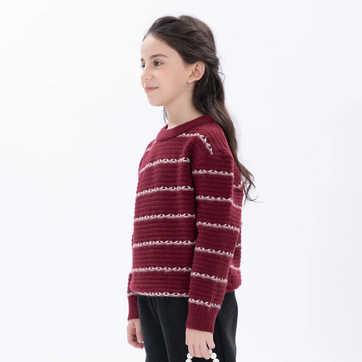Casual Striped Sweater for Girls Image