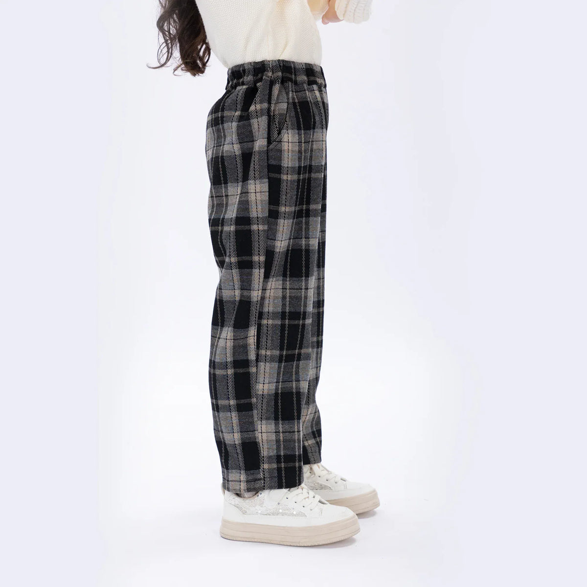 Casual Checked Pants for Girls Image