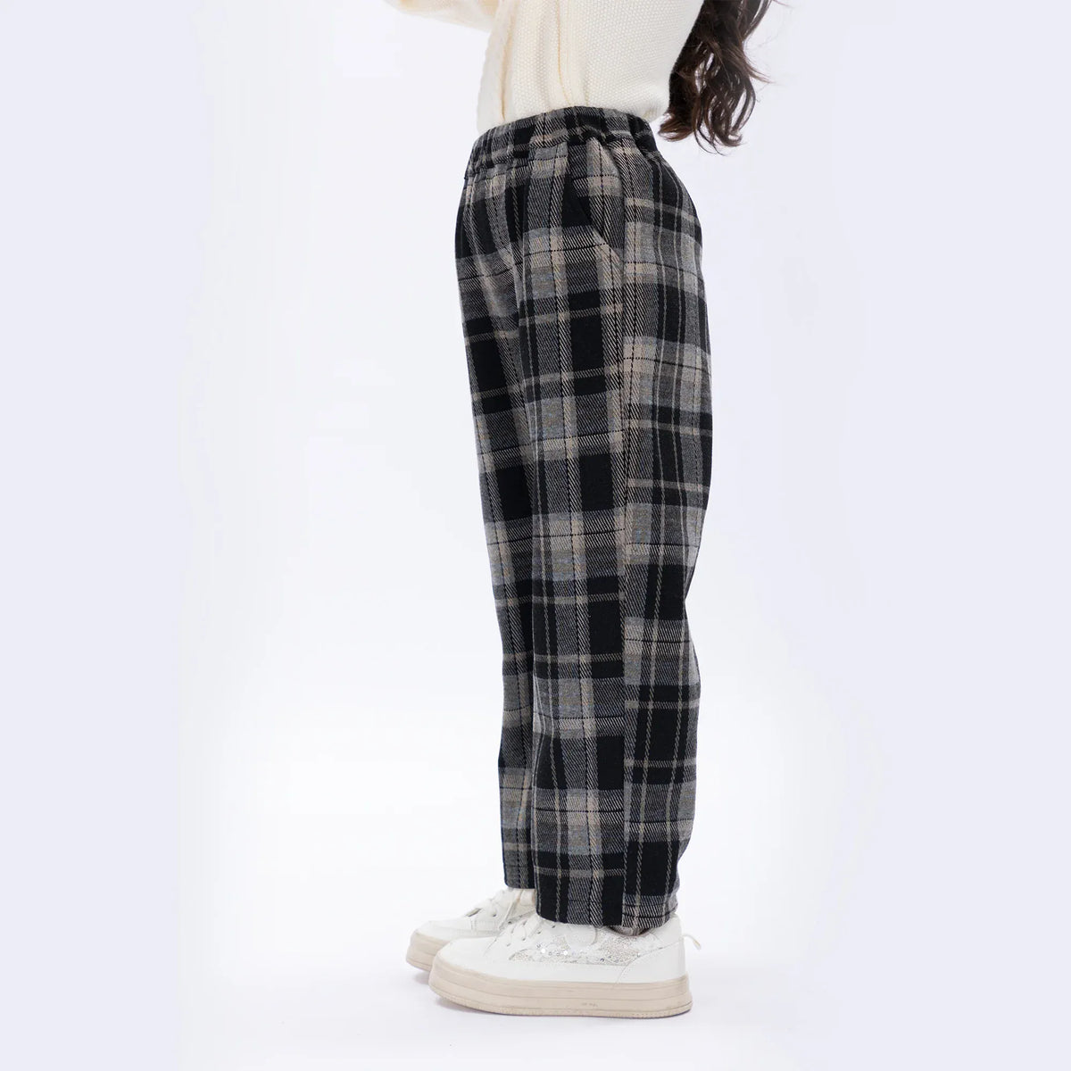 Casual Checked Pants for Girls Image