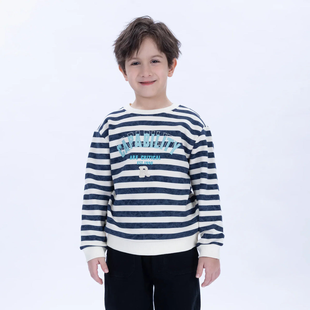 Casual Striped Sweatshirt for Boys Image