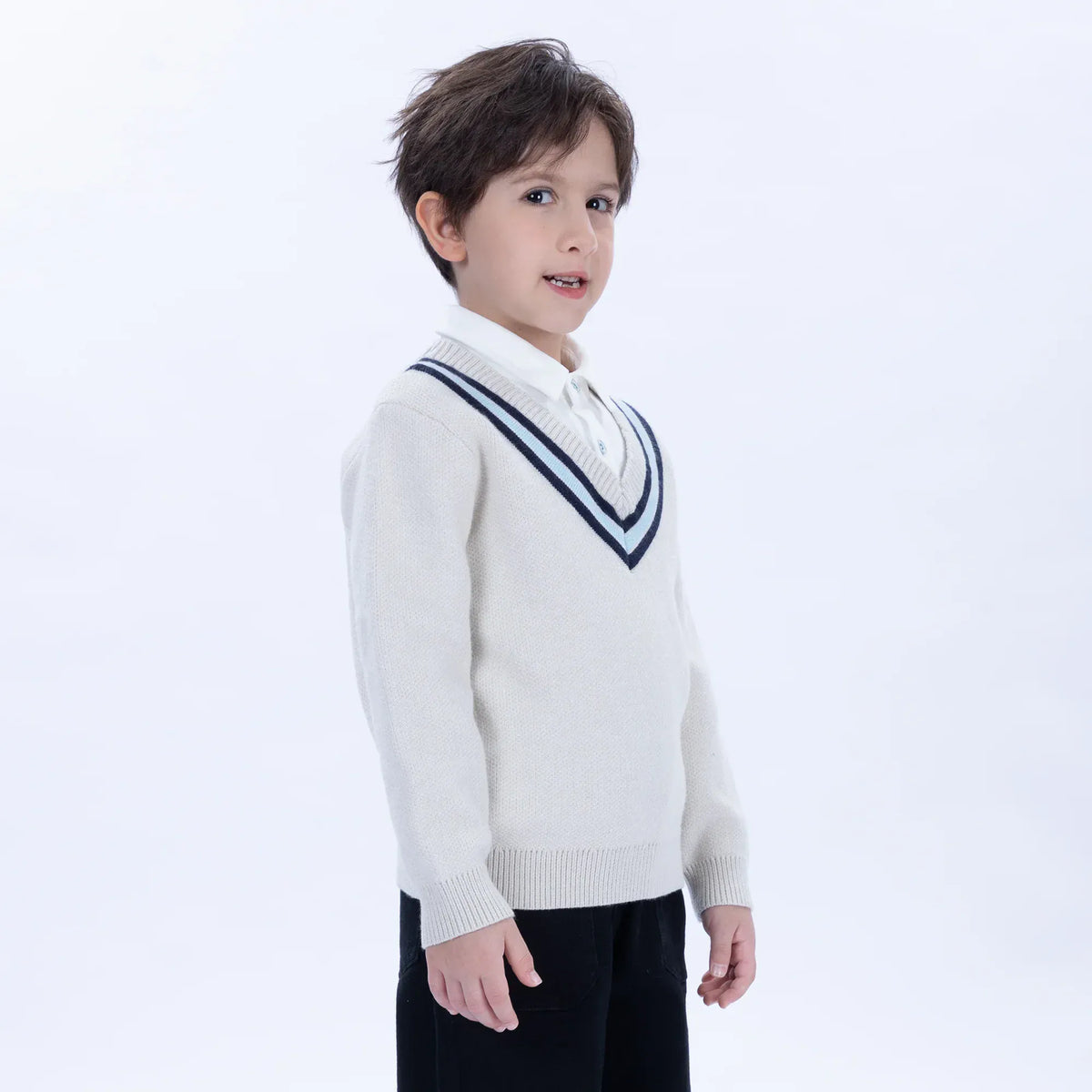 Casual Color-Blocked Sweater for Boys Image