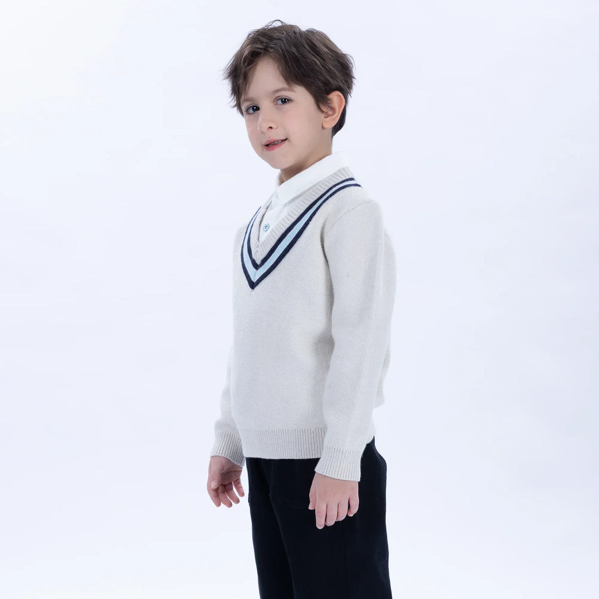 Casual Color-Blocked Sweater for Boys Image