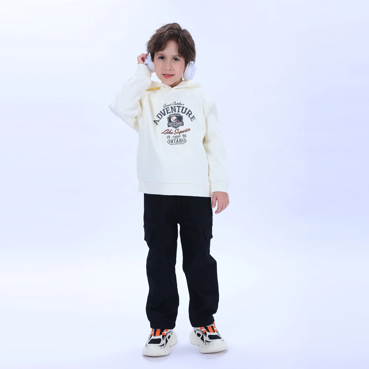 Casual Printed Hoodie for Boys Image