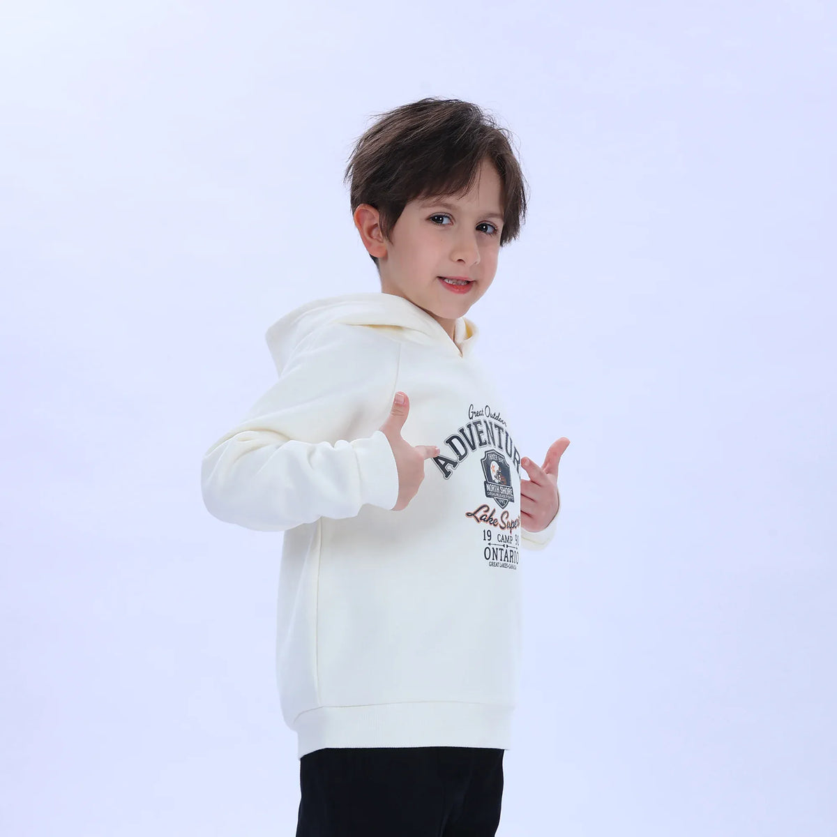 Casual Printed Hoodie for Boys Image