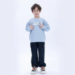 Grey Blue Casual Printed Sweatshirt for Boys Image