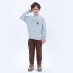 Coffee Casual Embroidery Pants for Boys Image