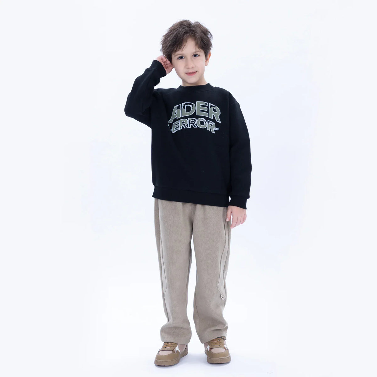 Black Casual Printed Sweatshirt for Boys Image