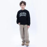Khaki Green Casual Badge Pants for Boys Image