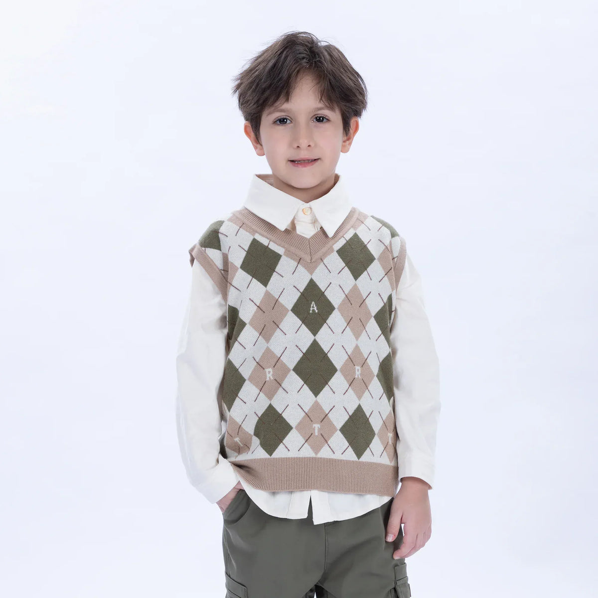 Casual Checked Waistcoat for Boys Image