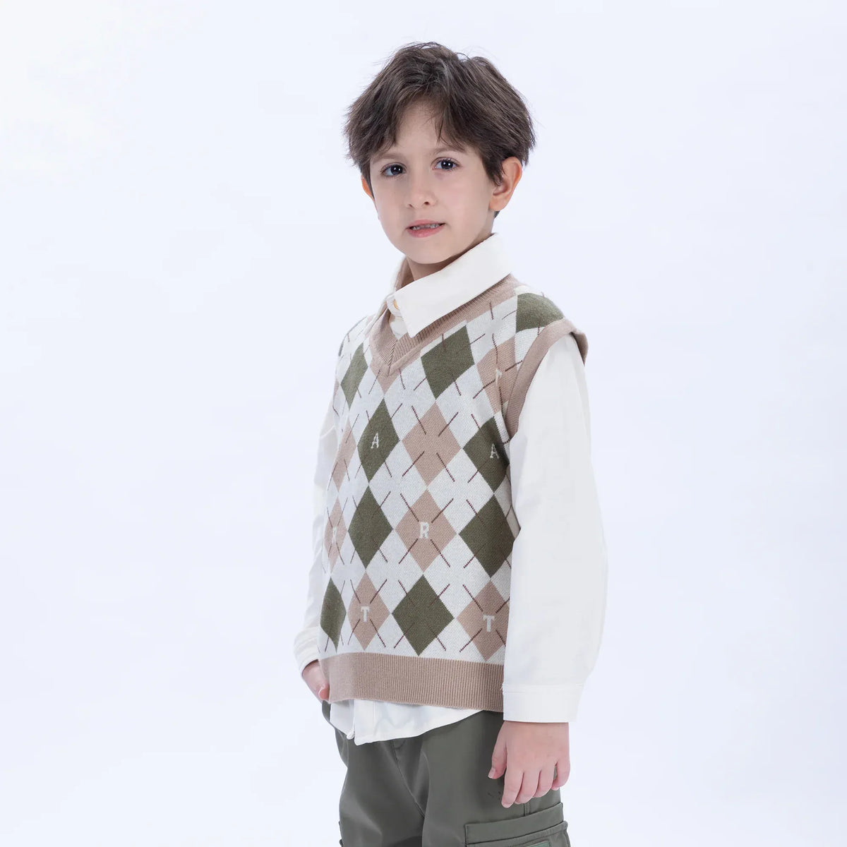 Casual Checked Waistcoat for Boys Image