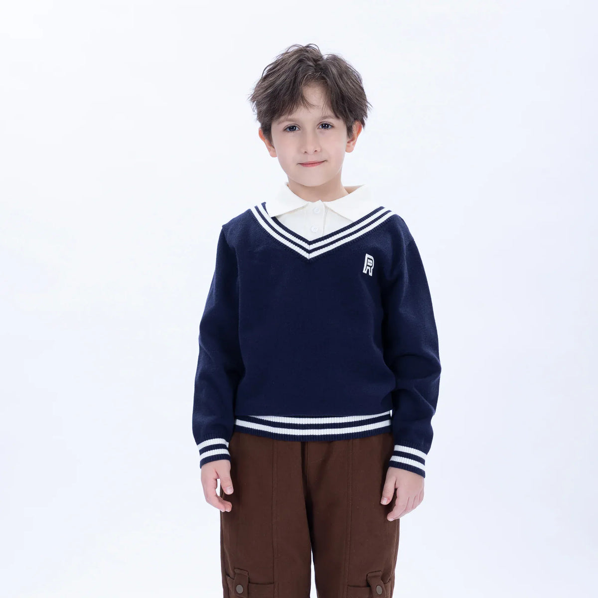 Casual Color-Blocked Sweater for Boys Image
