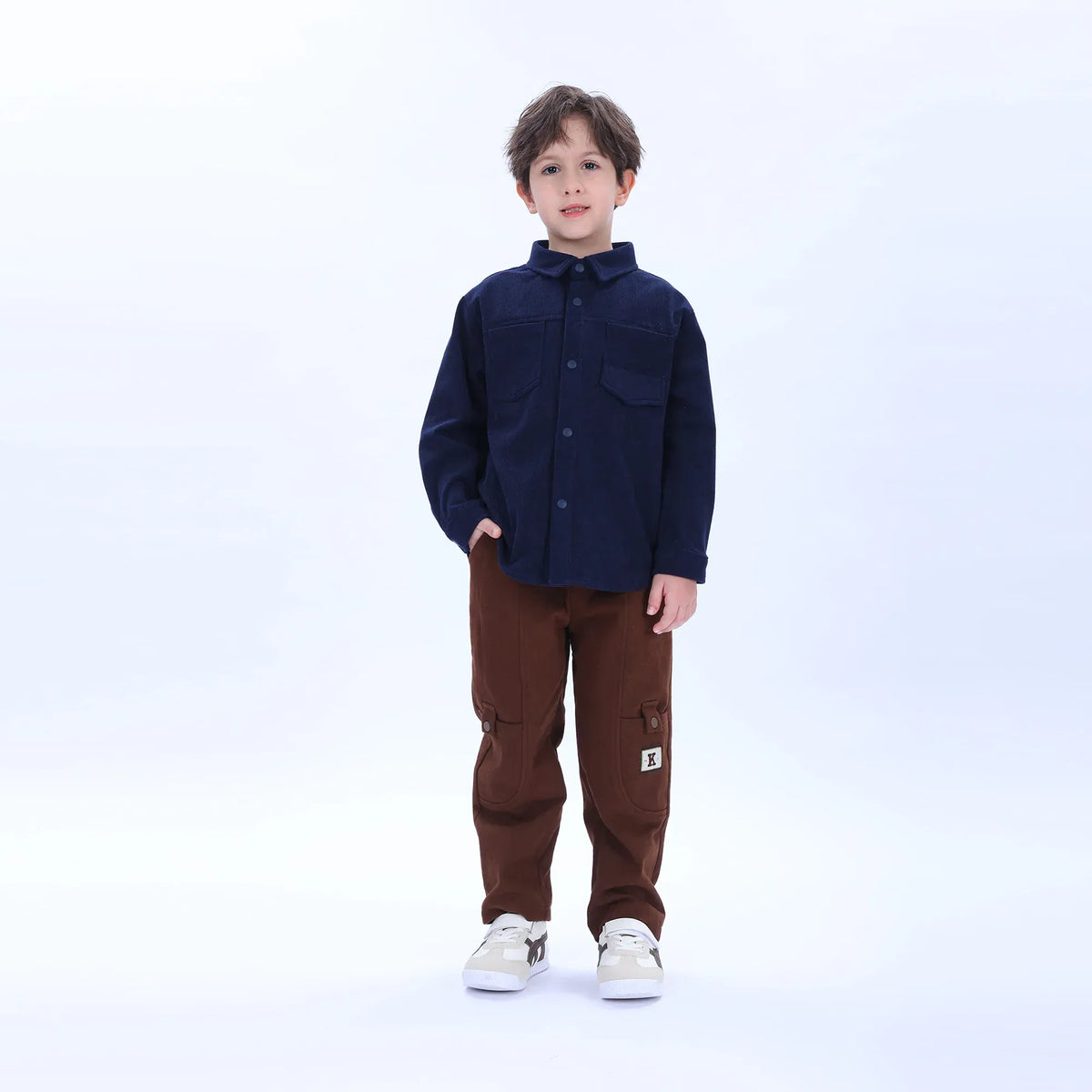 Navy Casual Badge Shirt for Boys Image