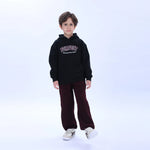 Dark Maroon Casual Badge Pants for Boys Image