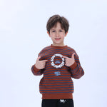 Orange Casual Striped Sweatshirt for Boys Image