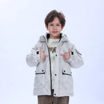Light Grey Casual Tie-Dye Jacket for Boys Image