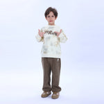 Beige Casual Tie-Dye Sweatshirt for Boys Image