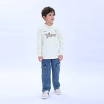 Beige Casual Printed Polo Shirt for Boys Image