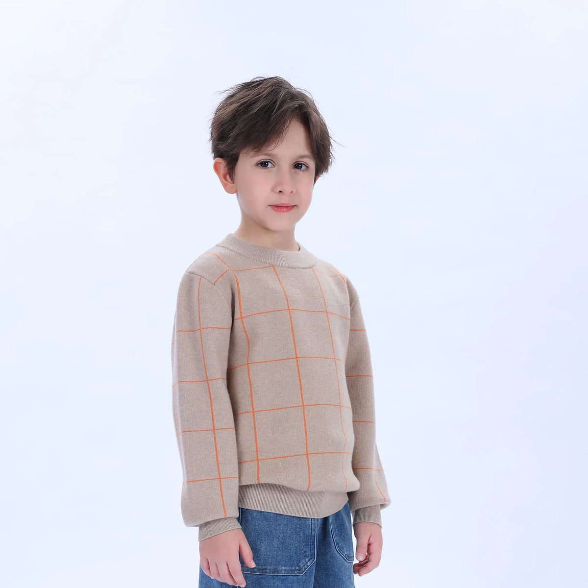 Casual Checked Sweater for Boys Image