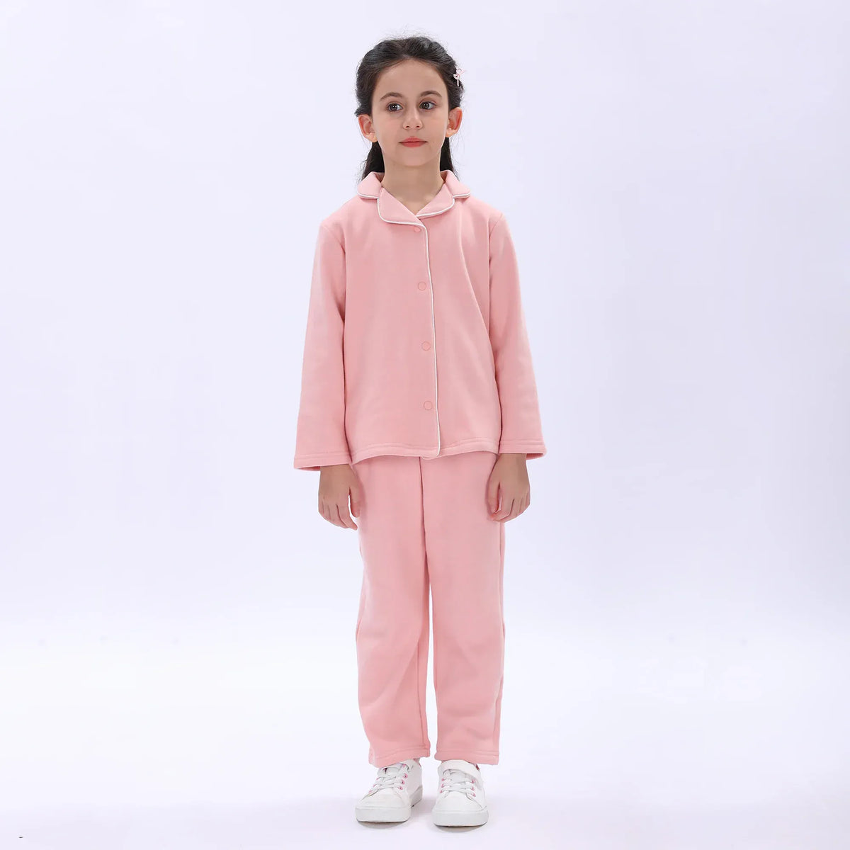 Pink Plain Pajama Set-2Pc for Girls Image