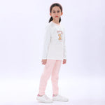 Off White Light Pink Pajama Set-2Pc for Girls Image