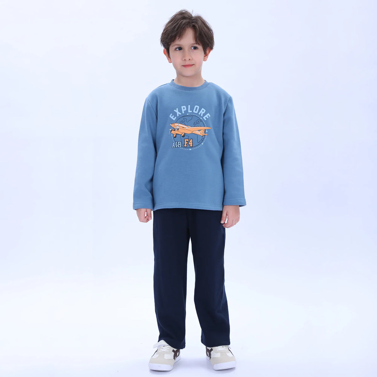 Grey Blue Navy Pajama Set-2Pc for Boys Image