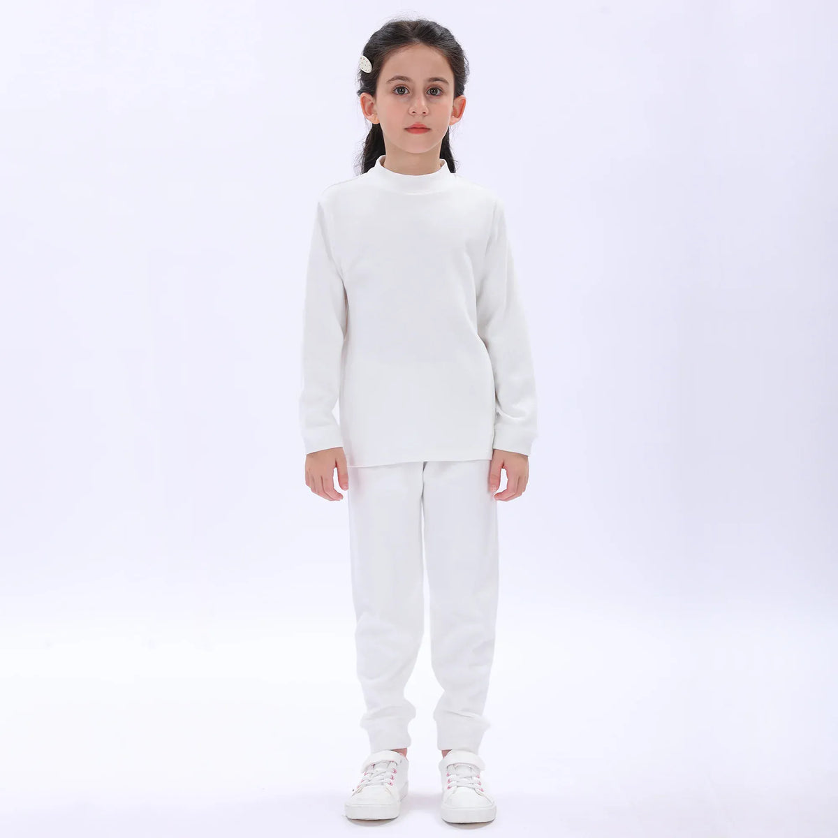 White Plain Thermal Set-2Pc for Girls Image