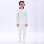 Off White Plain Thermal Set-2Pc for Girls Image