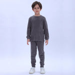 Dark Grey Plain Thermal Set-2Pc for Boys Image