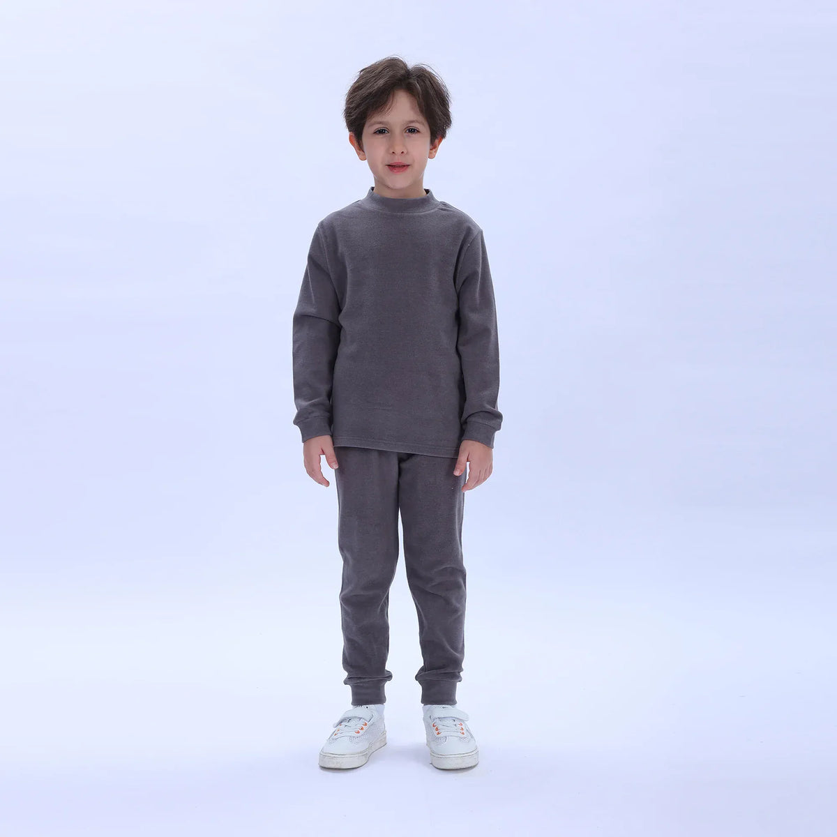 Dark Grey Plain Thermal Set-2Pc for Boys Image