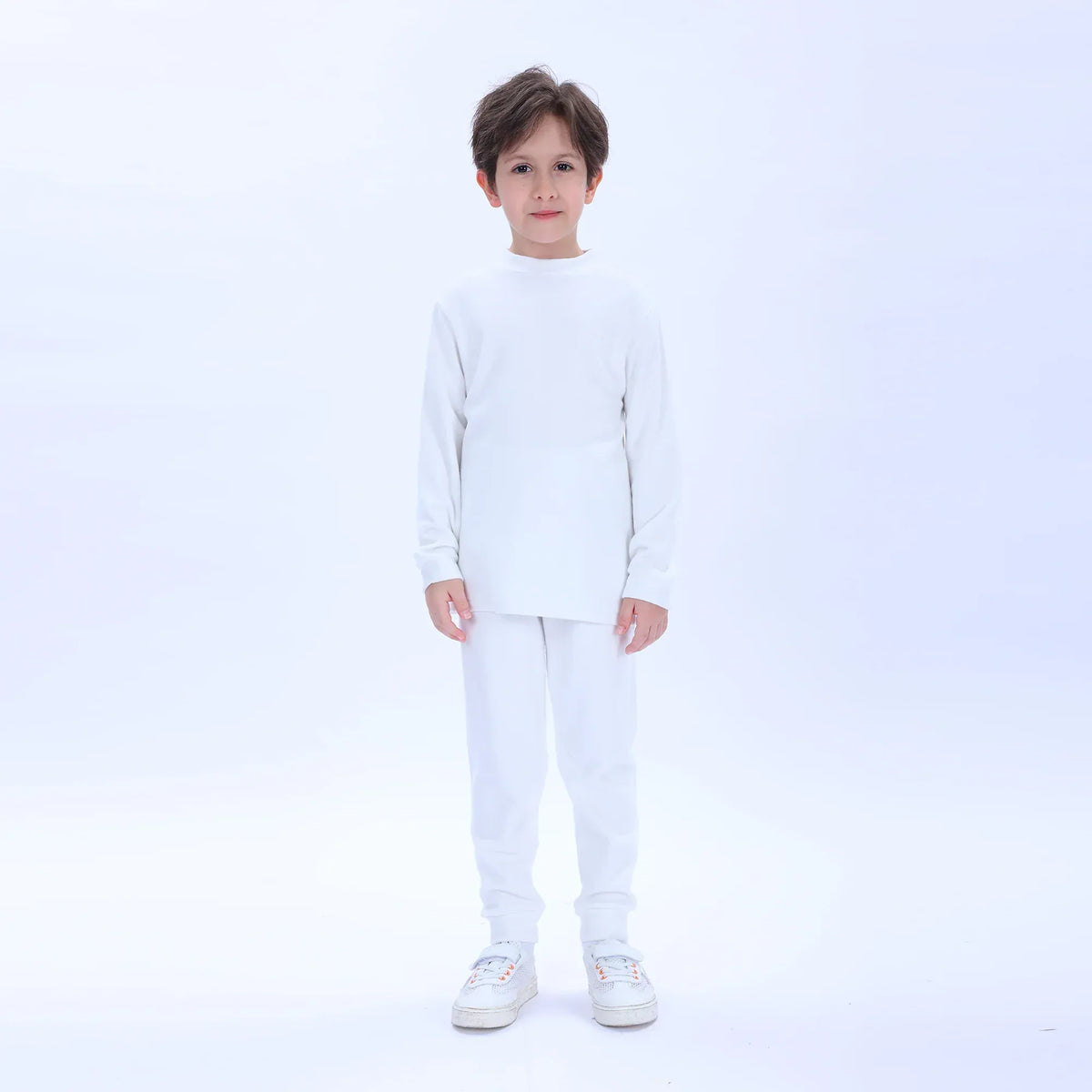 White Plain Thermal Set-2Pc for Boys Image