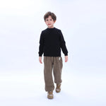 Black Casual Printed Sweater for Boys Image