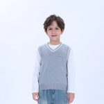 Grey Casual Printed Waistcoat for Boys Image