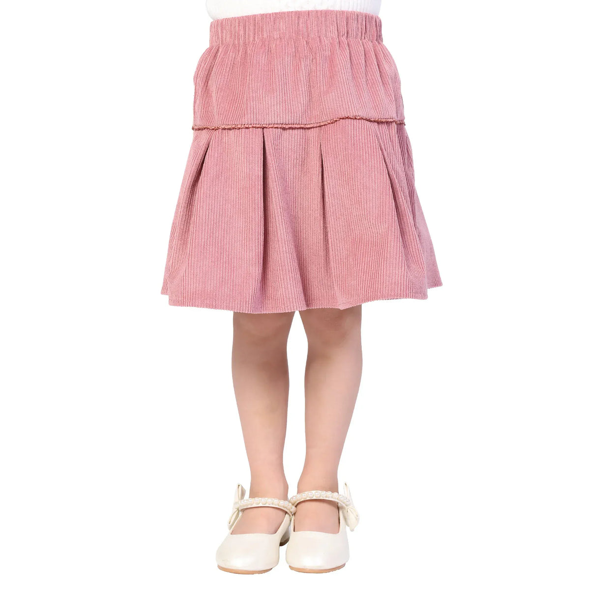 Light Pink Plain Classic Skirt for Girls Image