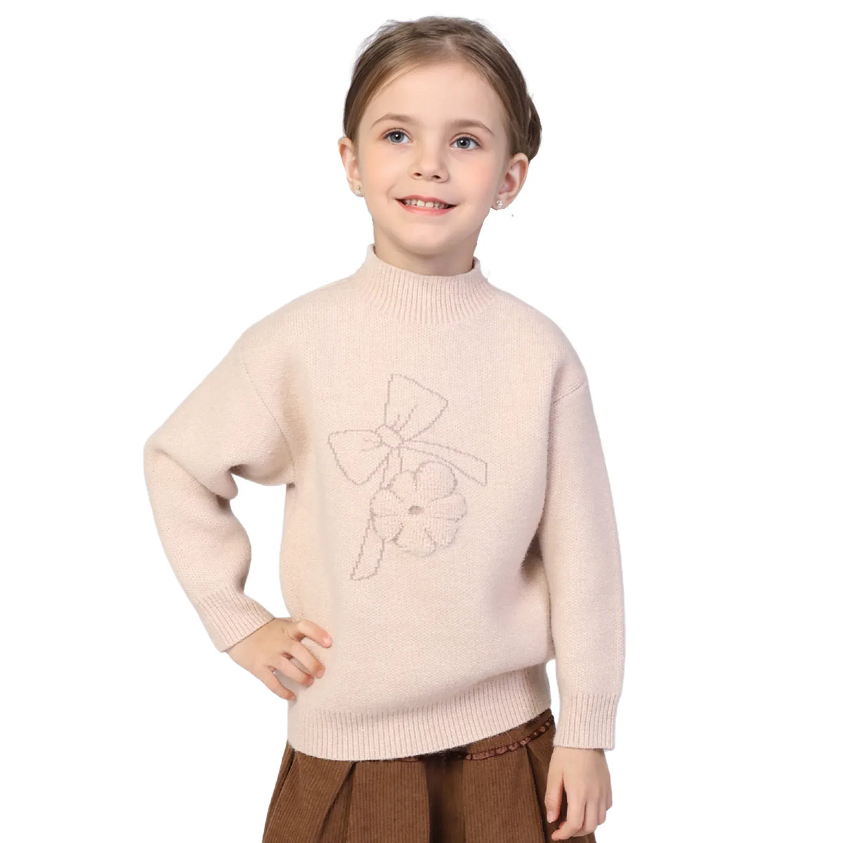 Embroidery Classic Sweater for Girls Image