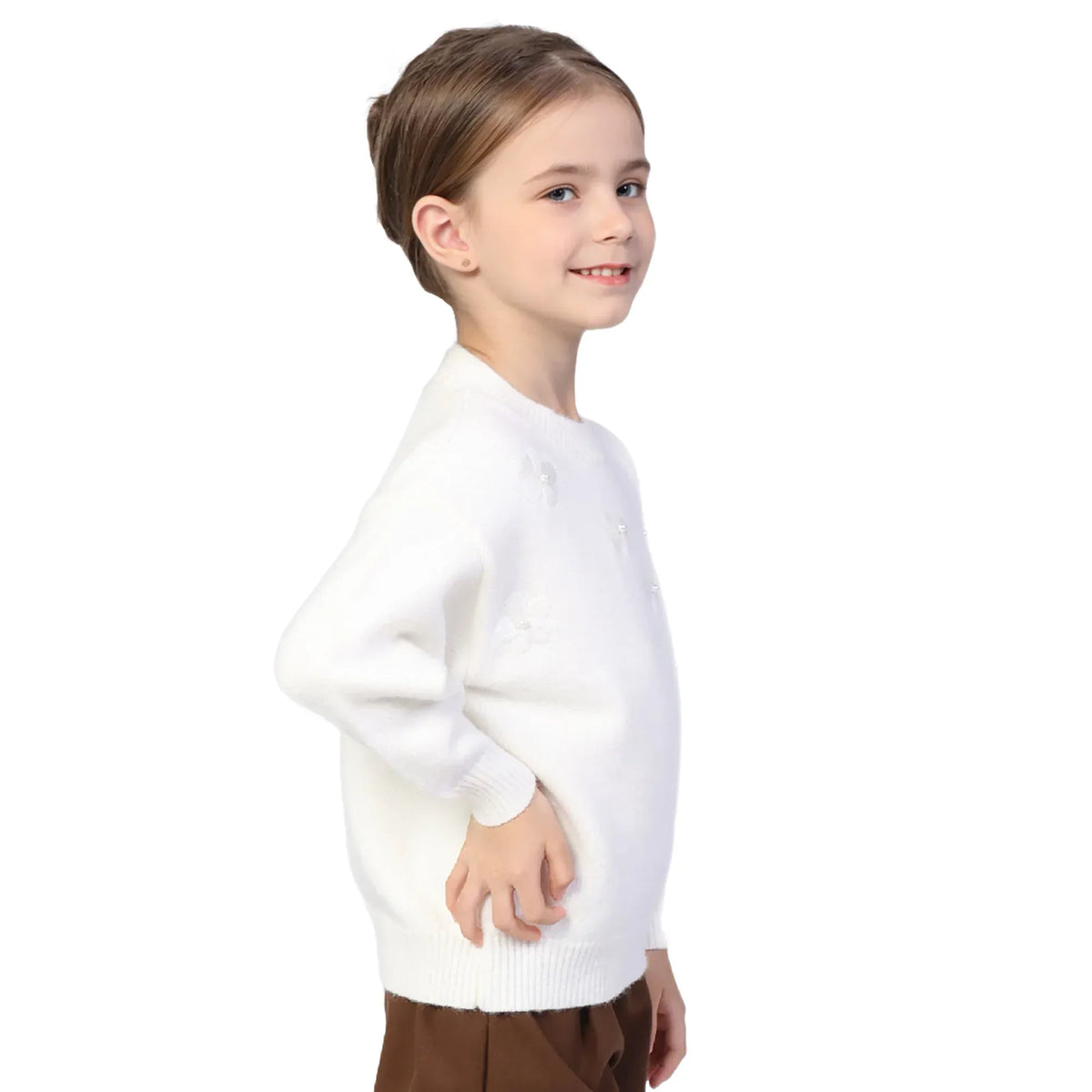 Floral Classic Sweater for Girls Image