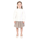 Off White Plain Classic Blouse for Girls Image