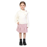 Light Beige Floral Classic Sweater for Girls Image