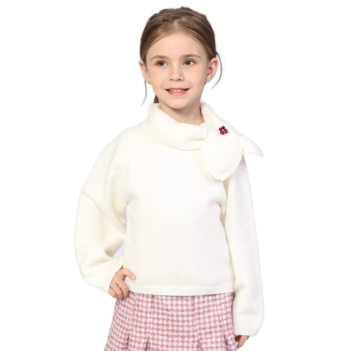 Floral Classic Sweater for Girls Image