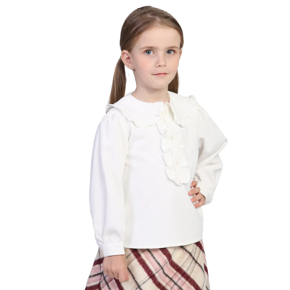 Plain Classic Blouse for Girls Image