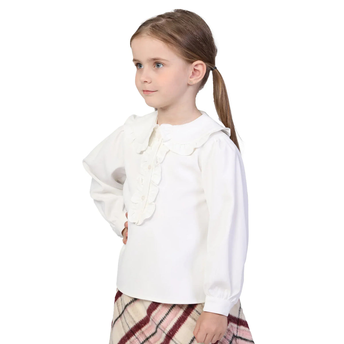 Plain Classic Blouse for Girls Image