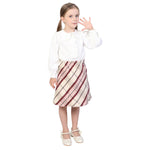Light Purple Red Checked Classic Skirt for Girls Image