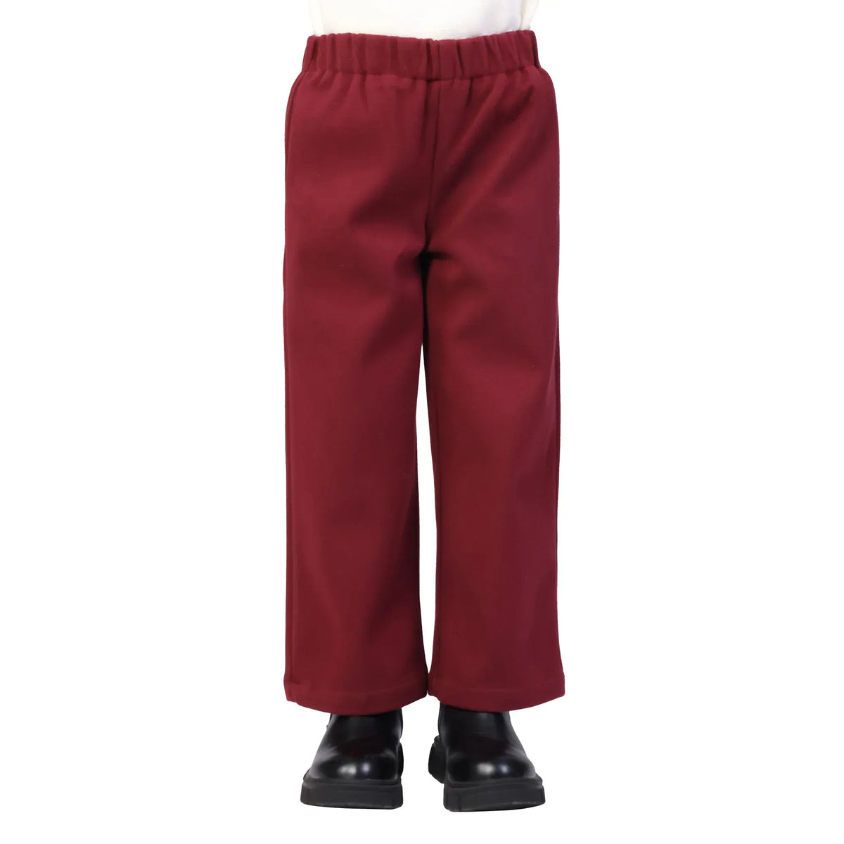 Maroon Plain Classic Pants for Girls Image