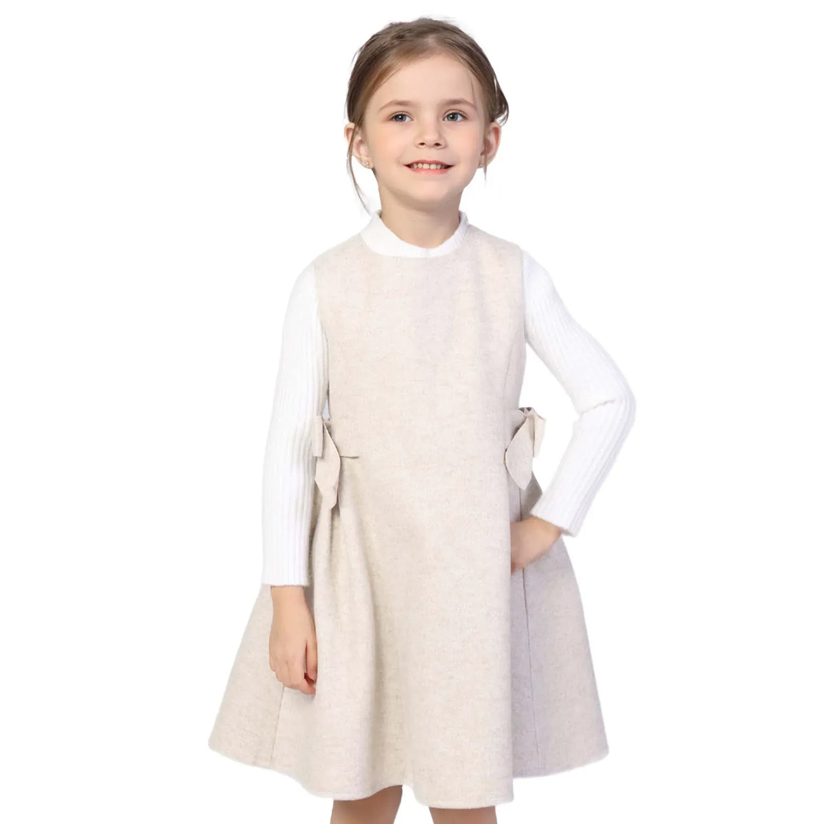 Solid Classic Dress for Girls Image