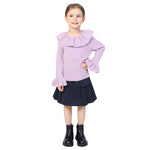Light Purple Plain Classic Sweater for Girls Image