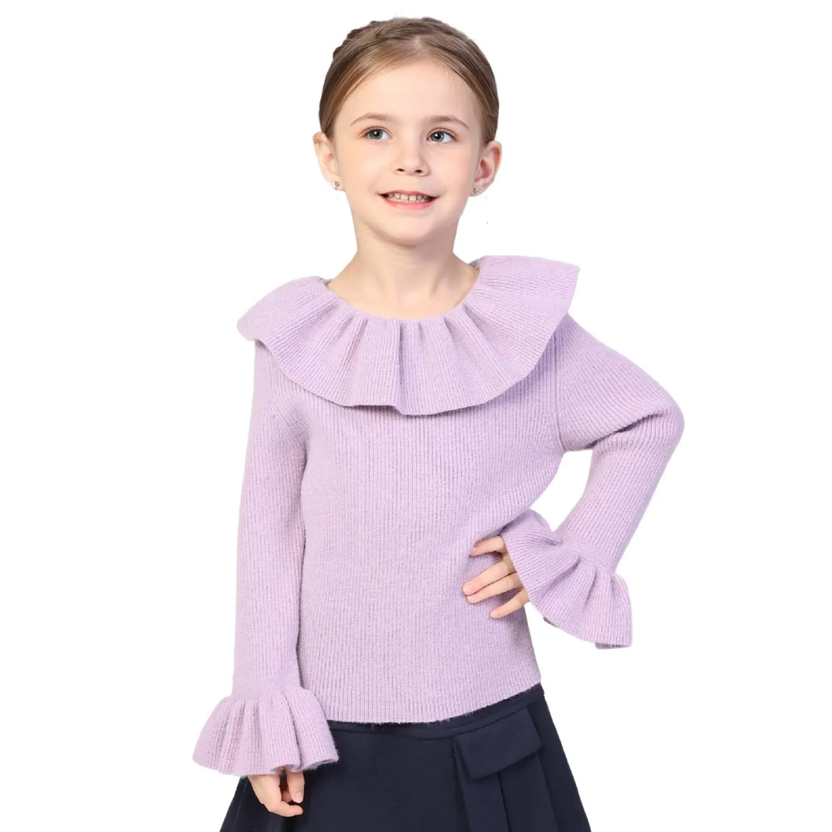 Plain Classic Sweater for Girls Image