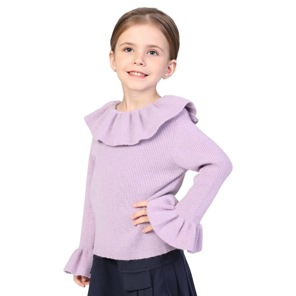 Plain Classic Sweater for Girls Image