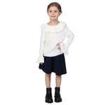 Off White Plain Classic Sweater for Girls Image