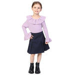 Navy Plain Classic Skirt for Girls Image
